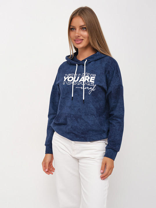 Толстовка женская Винтаж индиго