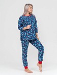 Пижама Уют синий/снегири