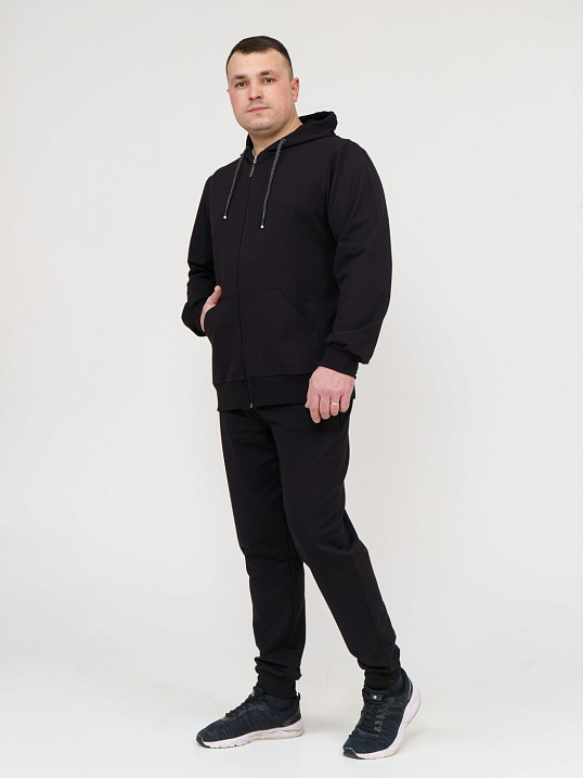 Костюм мужской Степ черный футер 2-х нитка