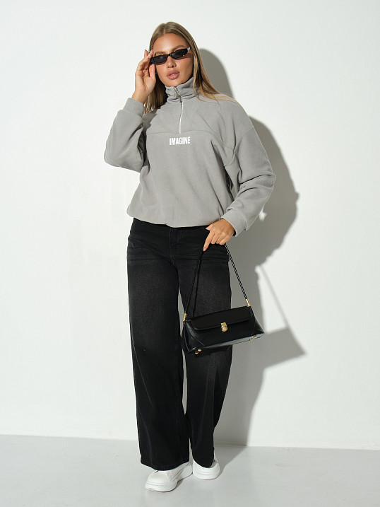 Толстовка жен. Тренд-2 флис св.серый