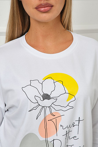 Лонгслив Николь белый