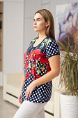Футболка Сердечное тепло синий/горох