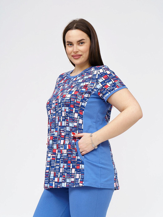 Костюм Легкое движение индиго/геометрия