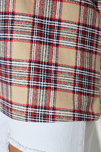 Рубашка жен. Гармония бежевый/клетка