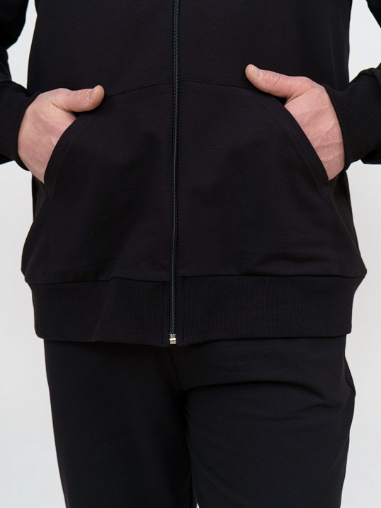 Костюм мужской Степ черный футер 2-х нитка