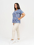 Футболка женская с карманами индиго/узор