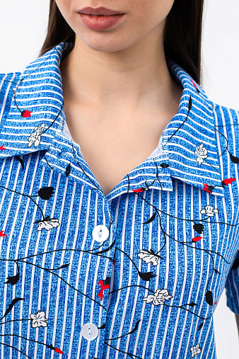 Халат Анна джинс/полоса