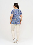 Футболка женская с карманами индиго/узор