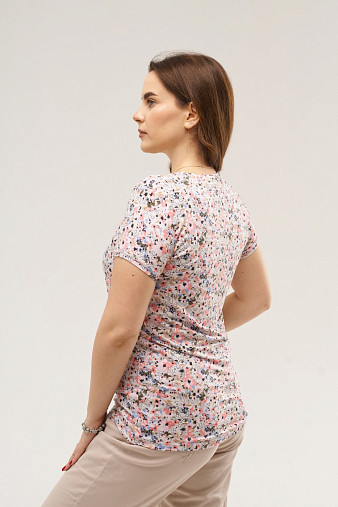 Футболка Карнавал вискоза мульт/цветы