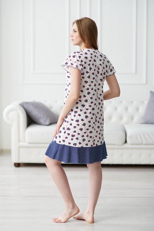 Ночная сорочка Астра крыло экрю/сердца