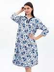Ночная сорочка Камелия набивная белый/василек