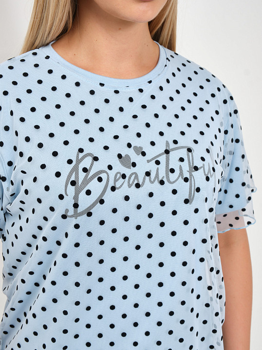 Футболка женская Бьюти вискоза голубой