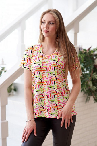 Футболка Карнавал вискоза мульт/штрихи