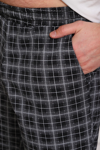 Шорты мужские Дачник антрацит/клетка