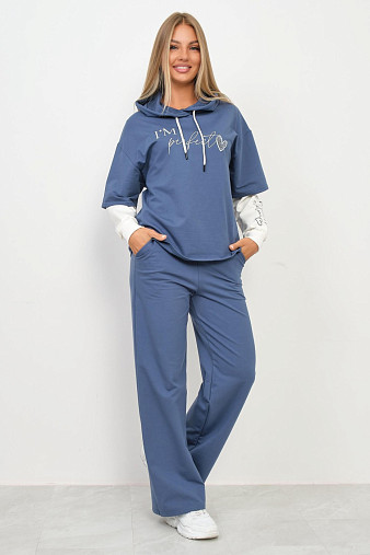 Костюм женский Венди со стразами индиго