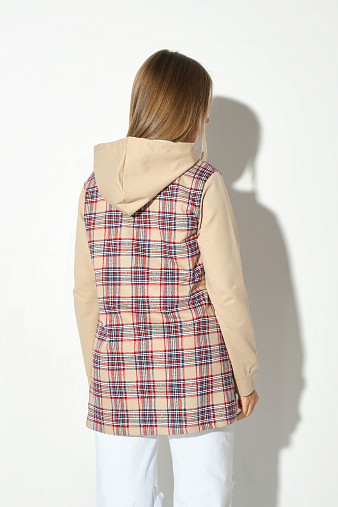 Рубашка жен. Гармония бежевый/клетка