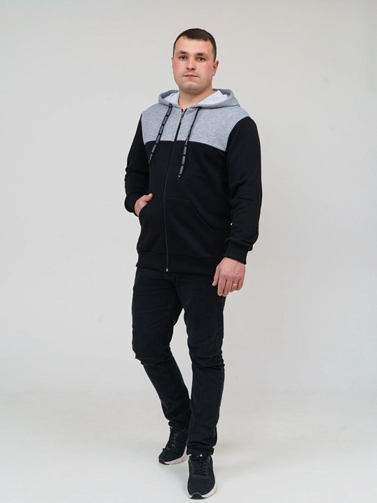 Толстовка мужская Фаворит черный 3-х нитка петля
