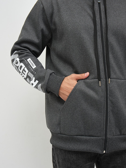 Толстовка муж. Дэнди 3-х нитка начес т.серый