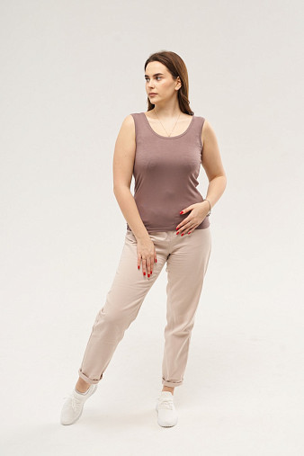 Майка вискозная однотонная шоколад