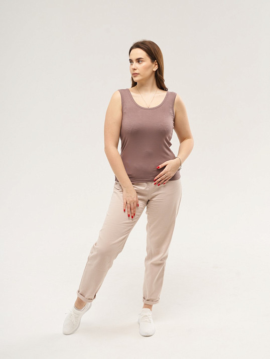 Майка вискозная однотонная шоколад