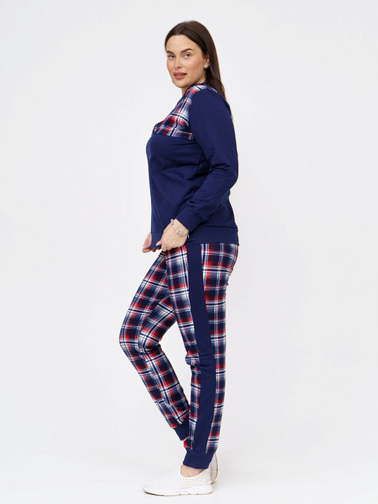 Костюм Константа без капюшона синий/клетка