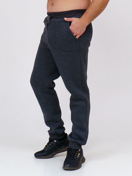 Брюки мужские футер 3-х нитка антрацит/меланж