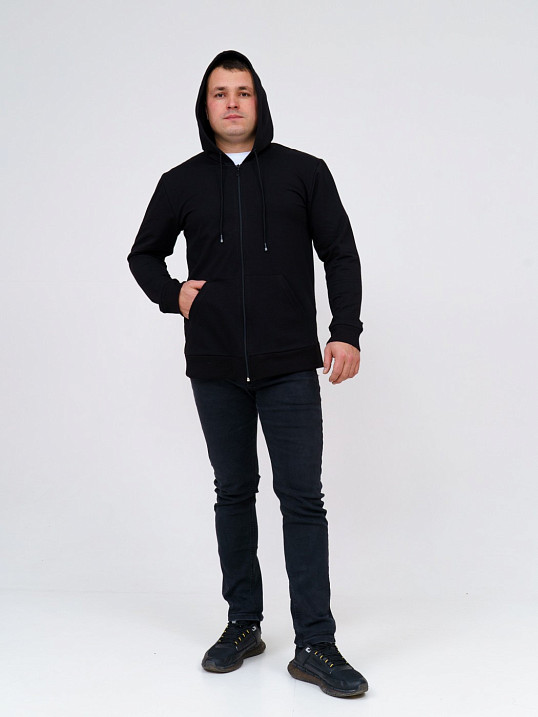 Толстовка мужская Степ без печати черная 2-х нитка