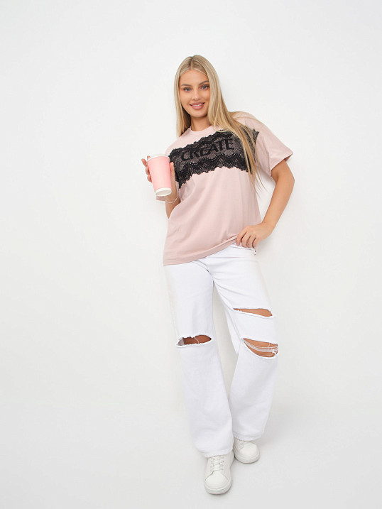 Футболка женская Юна пудра