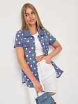 Рубашка Акцент джинс/горох