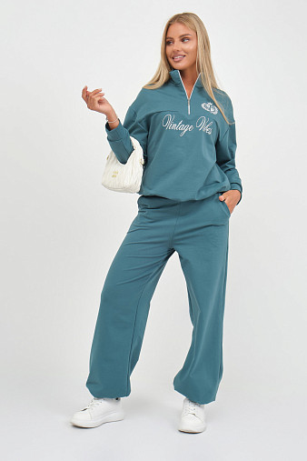 Костюм женский Верона однотонный изумруд