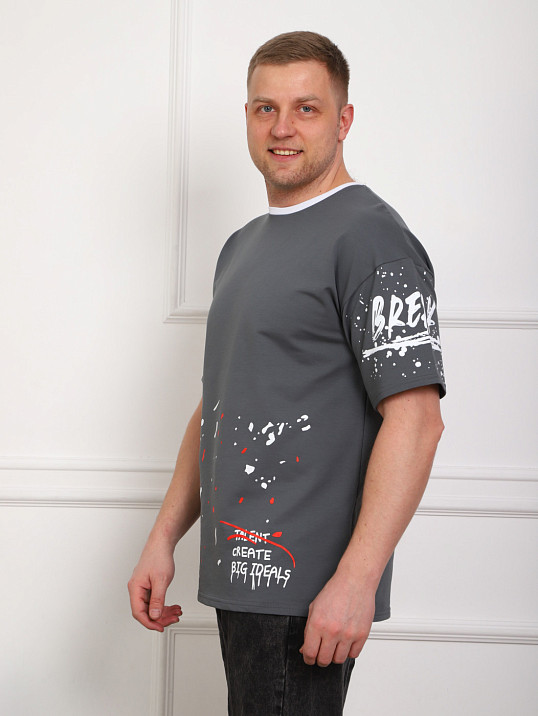 Футболка мужская Дорс футер серый