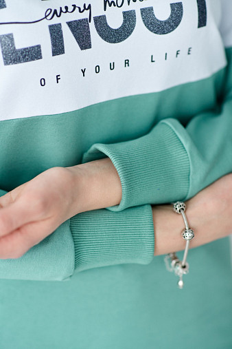 Толстовка женская Триада мята/аква