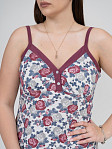 Ночная сорочка Астра бретель бордо/цветы