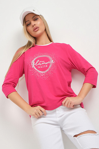 Лонгслив женский Магия фуксия