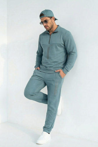 Костюм мужской Старк 3-х нитка петля пепельный