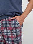 Пижама мужская Олимп кор.рукав бордо/клетка