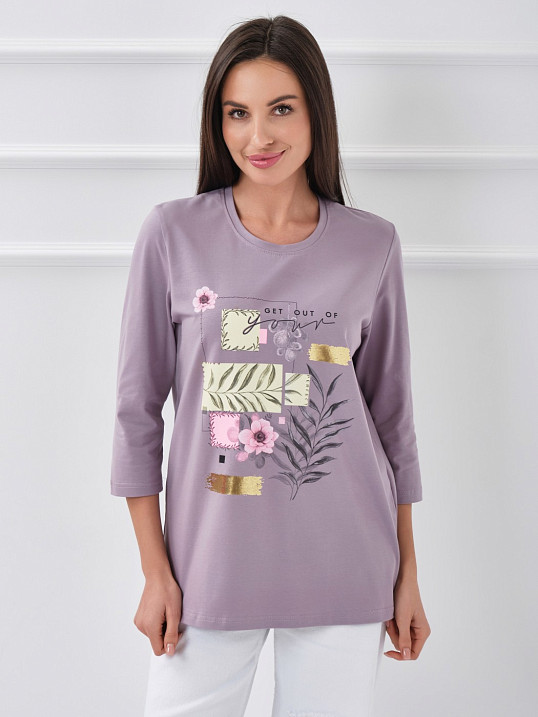 Лонгслив Элис рукав 3/4 светло-лиловый