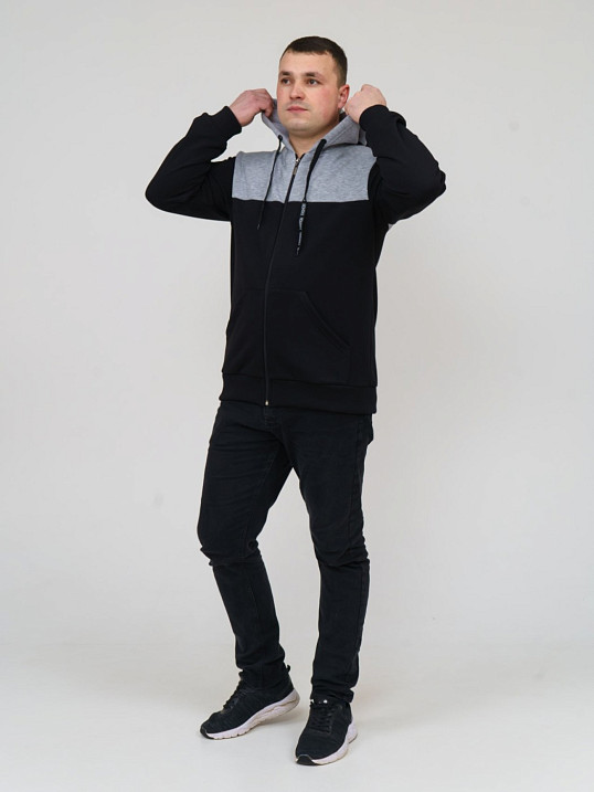 Толстовка мужская Фаворит черный 3-х нитка петля