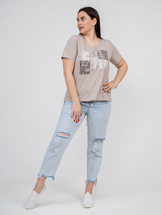 Футболка женская Сафари-1 бежевый/меланж