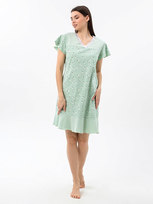 Ночная сорочка Астра крыло фисташка/цветы