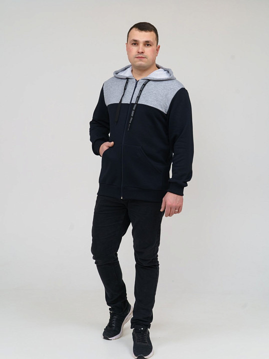Толстовка мужская Фаворит синий 3-х нитка петля