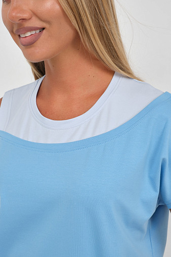 Футболка женская Чика голубой/св.голубой