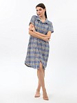 Халат Анна синий/клетка