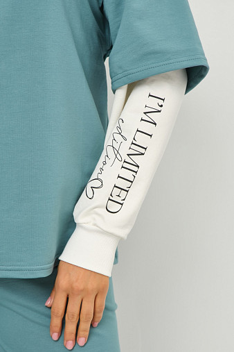 Костюм женский Венди со стразами бирюза