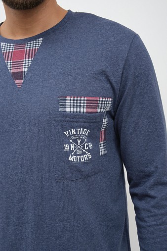 Пижама мужская Олимп дл.рукав бордо/клетка Пижама мужская Олимп дл.рукав бордо/клетка