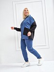 Костюм женский Прима индиго/черный 3-х нитка велюр
