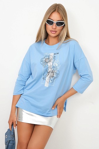 Лонгслив Стиль голубой
