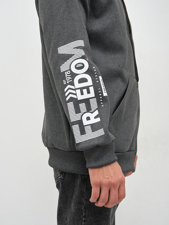 Толстовка муж. Дэнди 3-х нитка начес т.серый