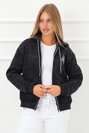 Толстовка женская Дюна начёс черный