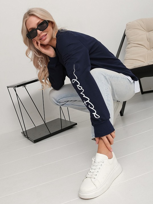 Толстовка женская Дабл т.индиго